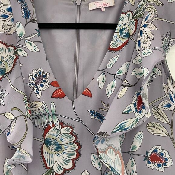 PARKER Garden ruffle midi spring dress - Picture 4 of 8